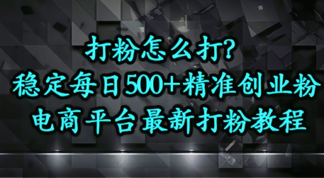 打粉怎么打？电商平台打精准创业粉，每日引流500+精准粉-梵摄网创