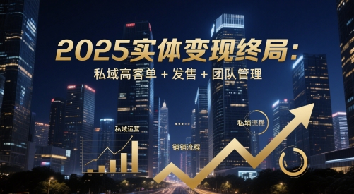 2025实体变现终局：私域高客单+发售+团队管理-梵摄网创