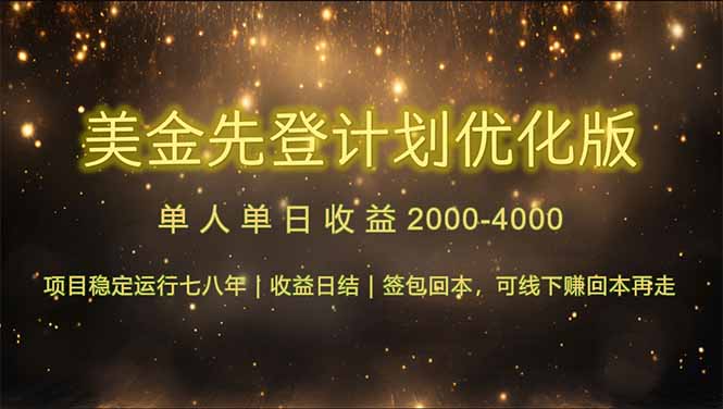 （14802期）连续7-8年创单日收益冠军项目，日收益$600-1200-梵摄网创