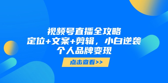 （14819期）视频号直播全攻略，定位+文案+剪辑，小白逆袭个人品牌变现-梵摄网创