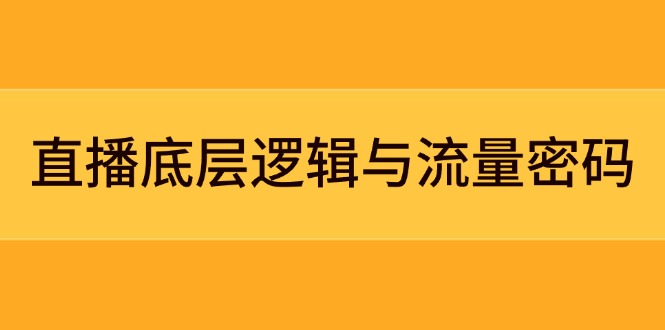 （14695期）直播底层逻辑与流量密码：定位模型+案例拆解，急速流承接与数据优化全攻略-梵摄网创