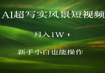AI超写实风景短视频，月入1w，新手小白都能操作-梵摄网创