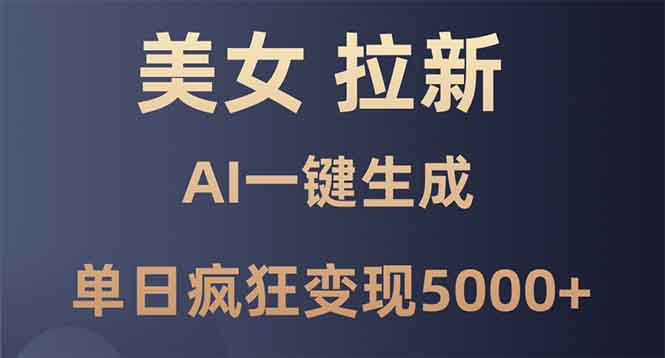 （13866期）美女暴力拉新，通过AI一键生成，单日疯狂变现5000+，纯小白一学就会！-梵摄网创