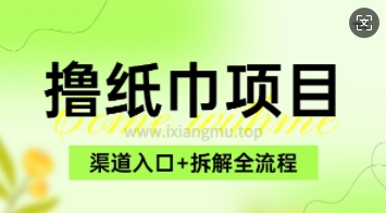低价撸纸0元免单_项目拆解全流程+渠道入口-梵摄网创