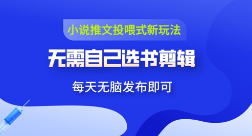 小说推文视频投喂新玩法：无需自己选书剪辑，领取视频发布即可，可批量操作-梵摄网创