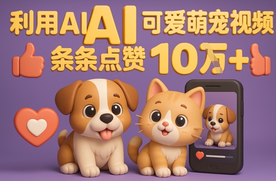 能骗过系统的AI萌宠视频制作全攻略：从0到 2W粉的爆款密码-梵摄网创