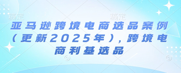 亚马逊跨境电商选品案例(更新2025年)，跨境电商利基选品-梵摄网创