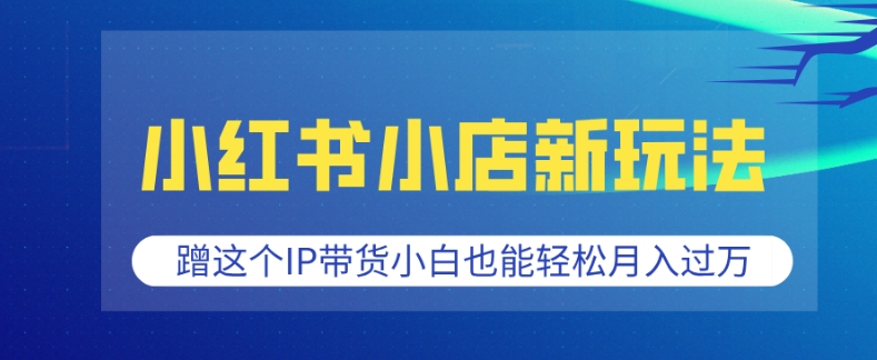 小红书小店新玩法，蹭这个IP带货，小白也能轻松月入过W【揭秘】-梵摄网创