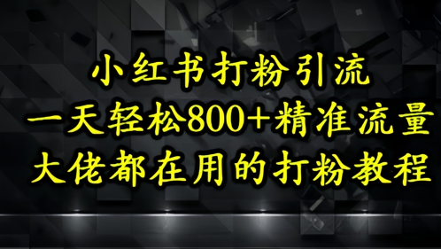 小红书打粉引流，一天轻松500+精准流量，大佬都在用的打粉教程-梵摄网创