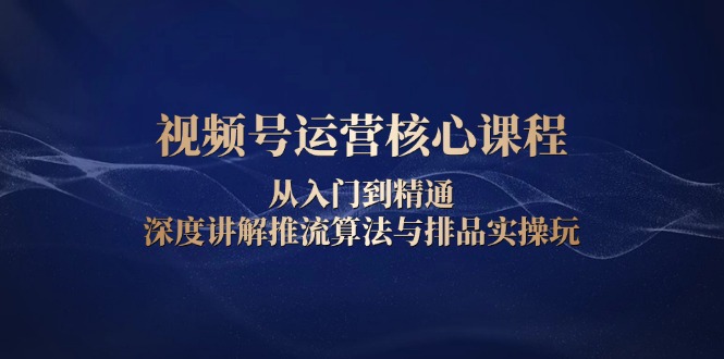 （13863期）视频号运营核心课程，从入门到精通，深度讲解推流算法与排品实操玩-梵摄网创