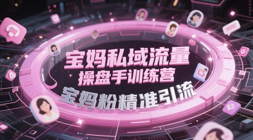 宝妈私域流量操盘手训练营，宝妈粉精准引流-梵摄网创
