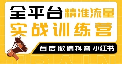 全平台精准流量实战训练营，百度微信抖音小红书SEO引流教程-梵摄网创