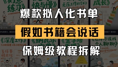 最新爆款拟人化书单玩法，假如书籍会说话，保姆级教程-梵摄网创