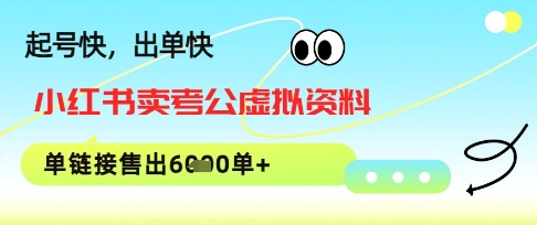 小红书卖考公虚拟资料，1单3.9-19.9，单链接销量上千单-梵摄网创