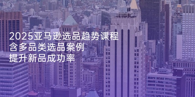 （14434期）2025亚马逊选品趋势课程，含多品类选品案例，提升新品成功率-梵摄网创