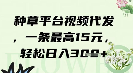 种草平台视频代发，一条最高15元，轻松日入3张-梵摄网创