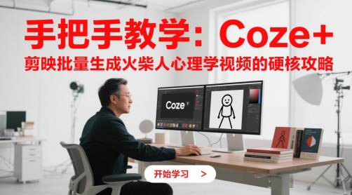 手把手教学：Coze + 剪映批量生成火柴人心理学视频的硬核攻略-梵摄网创