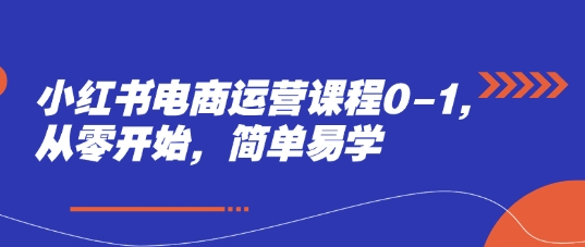 小红书电商运营课程0-1，从零开始，简单易学-梵摄网创