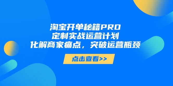 （14642期）淘宝开单秘籍PRO，定制实战运营计划，化解商家痛点，突破运营瓶颈-梵摄网创