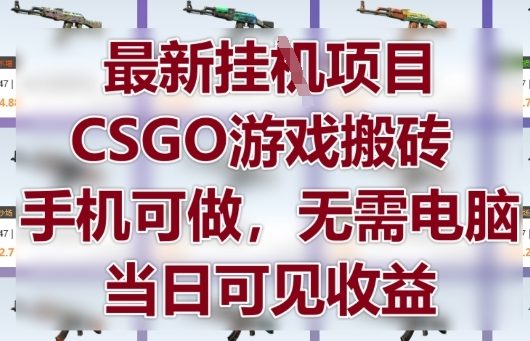 最新挂G项目，CSGO游戏搬砖，手机可做，无需电脑，当日见收益【揭秘】-梵摄网创