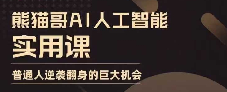 AI人工智能实用课，实在实用实战，普通人逆袭翻身的巨大机会-梵摄网创