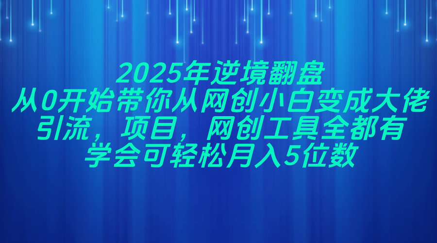 （14473期）2025年逆境翻盘，从0开始带你从网创小白变成大佬，引流，项目，网创工…-梵摄网创