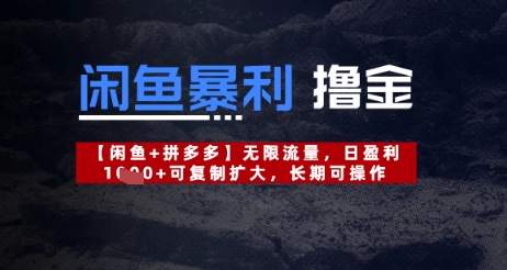 闲鱼暴利撸金无限流量，日盈利几张，可复制扩大，长期可操作-梵摄网创