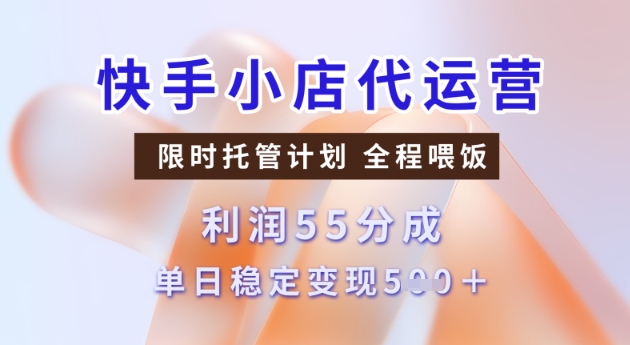 快手小店代运营3.0，模式新升级，收益55分，稳定单日5张【揭秘】-梵摄网创
